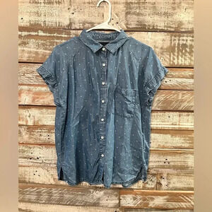 Blue‎ rain women's button up short sleeve shirt S